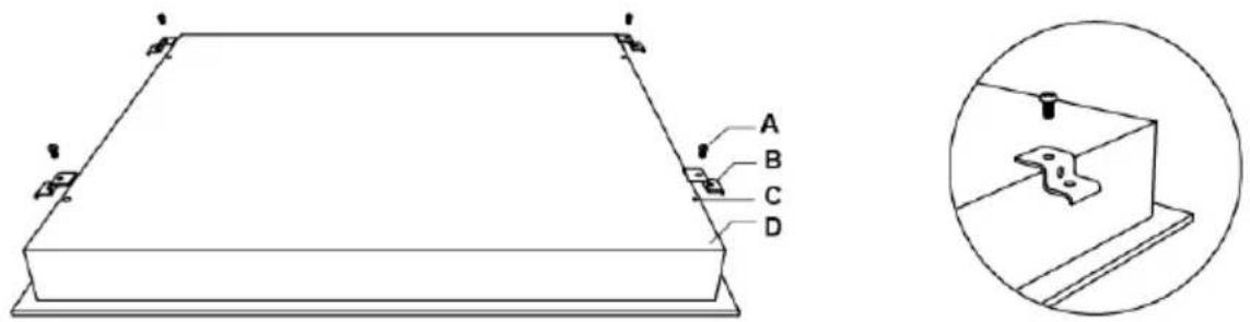 A B C D