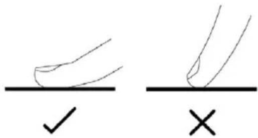 Diagram showing two hand-drawn symbols: a checkmark and an X, likely indicating correct and incorrect states.