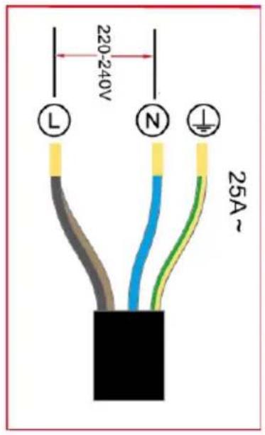 220-240V L N 25A~