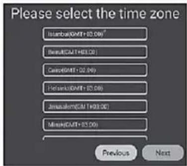 Please select the time zone Istanbul(KMT+83.00) Basil(RCMT+93.00) Cairo(KMT+02.94) Helsinki(KMT+53.00) Jerusalem(CMT+93.00) Minsk(CMT+83.00) Previous Next