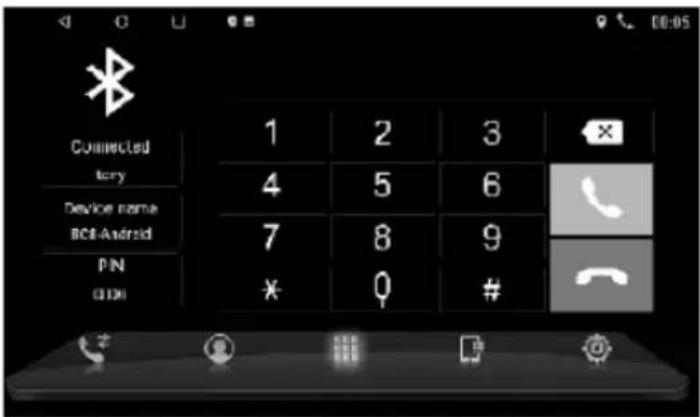 Connected tory Device name BOS-Android PIN Q100 1 2 3 4 5 6 7 8 9 * 0 # ×