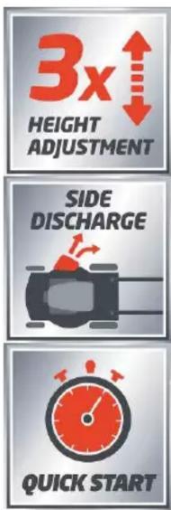 3x HEIGHT ADJUSTMENT SIDE DISCHARGE QUICK START