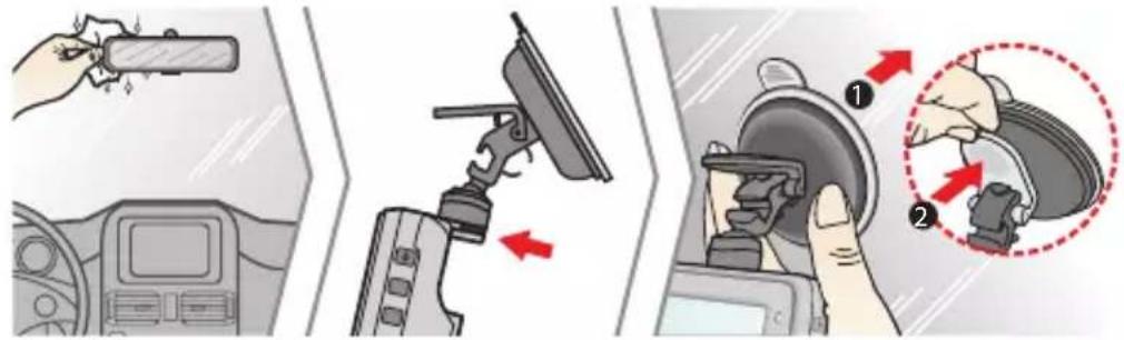 Diagram illustrating car door adjustment steps with labeled instructions for adjusting the mirror and locking mechanism.