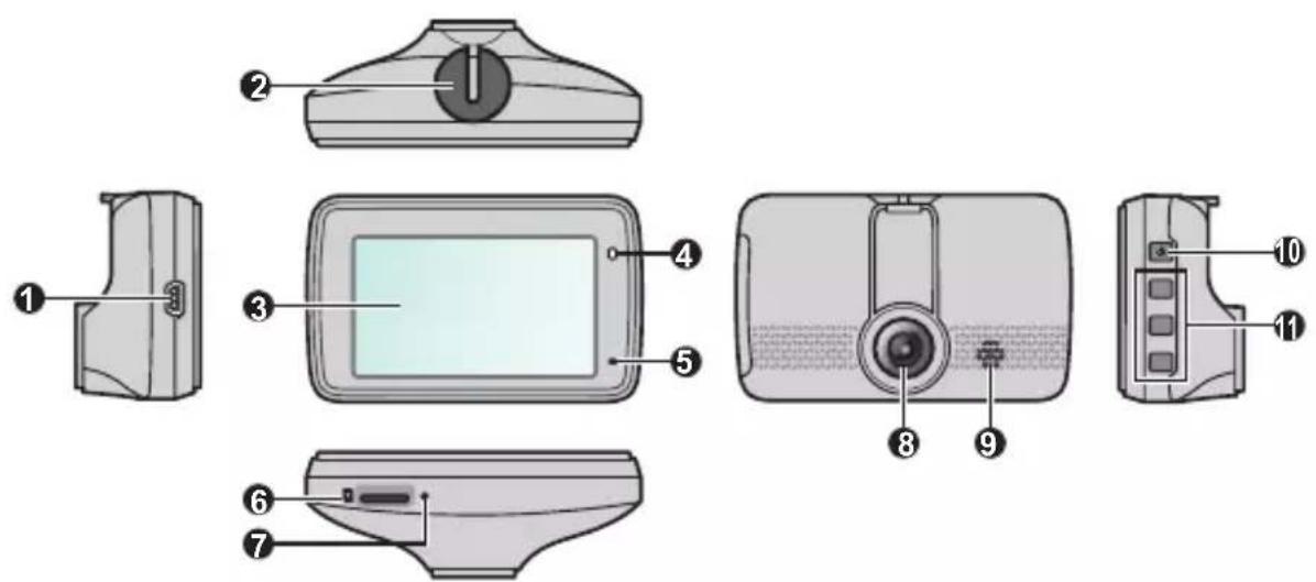 Exploded view diagram of a device with numbered parts for identification