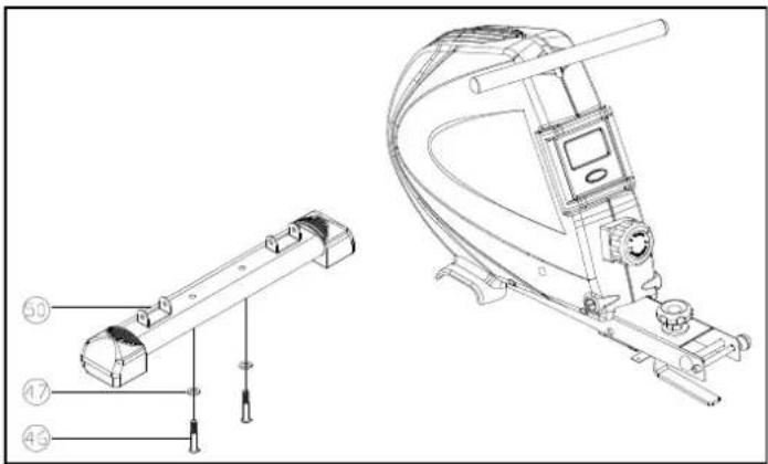 Technical diagram of a mechanical device with numbered components and labeled parts