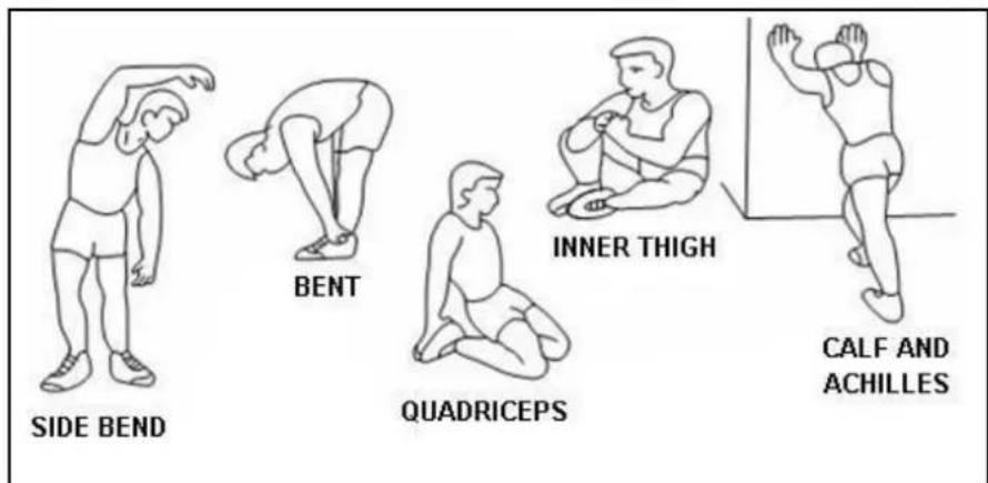 SIDE BEND BENT QUADRICEPS INNER THIGH CALF AND ACHILLES