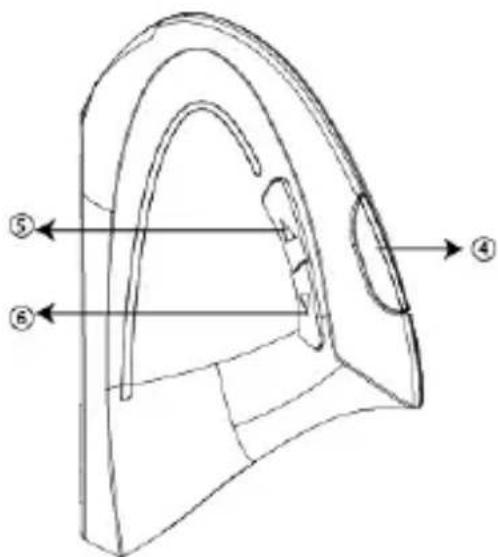 Technical diagram of a mechanical component with numbered parts labeled 4, 5, and 6