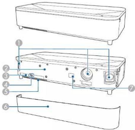 Technical diagram of a device with numbered parts for identification and assembly reference.