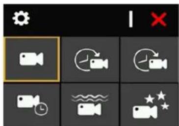 Mobile phone status bar with video camera icons and navigation buttons