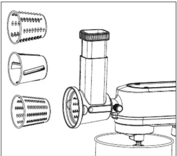Catler KM 8012 - POUŽITÍ NÁSTAVCE NA KRÁJENÍ A STROUHÁNÍ - 1