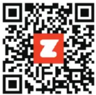 QR code with a red logo in the center, likely linking to a digital service or website.