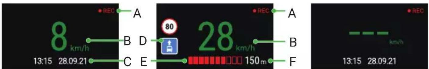 8 km/h 13:15 28.09.21 A B D C E 80 28 km/h REC REC A B F 150m REC km/h 13:15 28.09.21