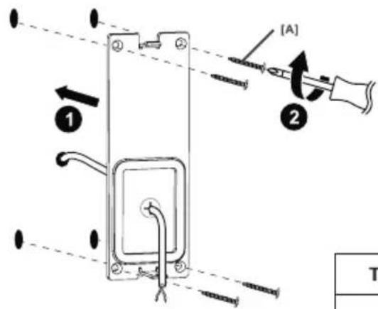 Technical diagram showing a mechanical assembly with labeled parts and directional arrows indicating motion or assembly.