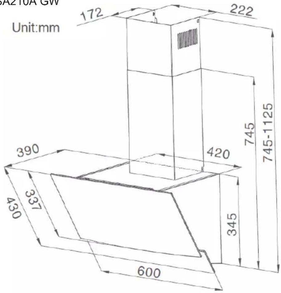 AZ10A GW Unit:mm 172 222 390 420 745-1125 337 345 600 430