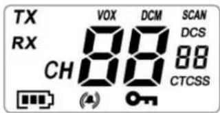 TX RX CH (4) VOX DCM SCAN DCS 88 CTCSS