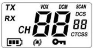 TX RX CH VOX DCM SCAN DCS 88 CTCSS (A)