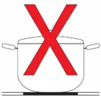 Illustration of a cooking pot with red X symbol indicating prohibition or resistance