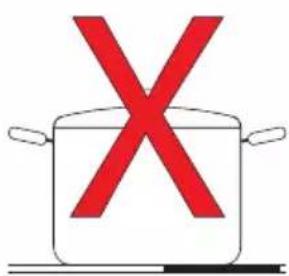 Image showing a cooking pot with a red 'X' symbol above it, indicating a cooking or cooking restriction.