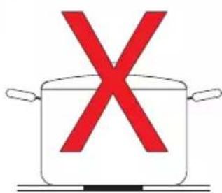 Illustration of a cooking pot with red X symbol indicating a cooking restriction or prohibition
