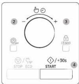2 - + 3 (1 sec) STOP / Step ECO START 4 +30s