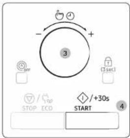- + 3 (5 sec) STOP / ECO +30s START 4