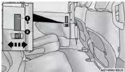 Diagram showing a sewing machine with labeled parts and directional arrows indicating movement or positioning.