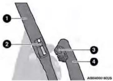 Diagram of a mechanical joint or clamp with numbered parts labeled 1 to 4
