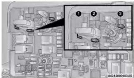 Technical diagram of a mechanical assembly with numbered components and a magnified inset showing detail view
