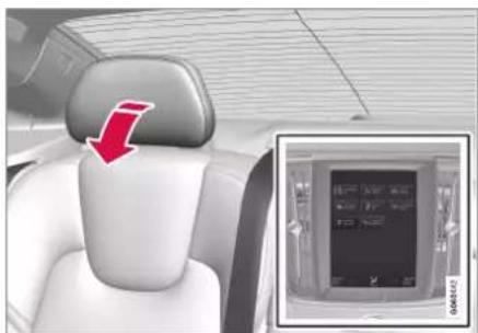 VOLVO S90 (2024) - Fold down the rear seat's outer head restraints via the centre display\* - 1