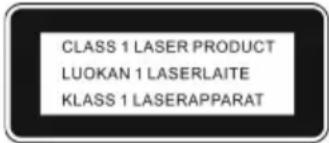 CLASS 1 LASER PRODUCT LUOKAN 1 LASERLAITE KLASS 1 LASERAPPARAT