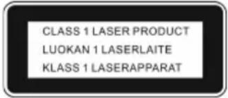 CLASS 1 LASER PRODUCT LUOKAN 1 LASERLAITE KLASS 1 LASERAPPARAT