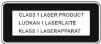 CLASS 1 LASER PRODUCT LUOKAN 1 LASERLAITE KLASS 1 LASERAPPARAT