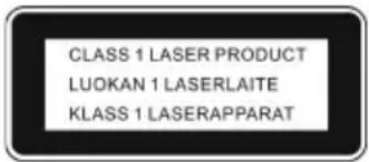 CLASS 1 LASER PRODUCT LUOKAN 1 LASERLAITE KLASS 1 LASERAPPARAT
