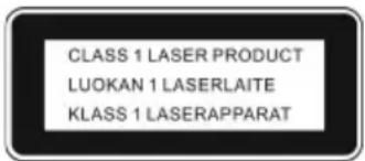 CLASS 1 LASER PRODUCT LUOKAN 1 LASERLAITE KLASS 1 LASERAPPARAT