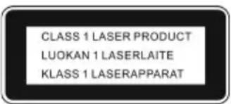CLASS 1 LASER PRODUCT LUOKAN 1 LASERLAITE KLASS 1 LASERAPPARAT