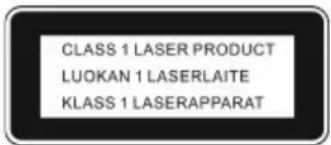 CLASS 1 LASER PRODUCT LUOKAN 1 LASERLAITE KLASS 1 LASERAPPARAT