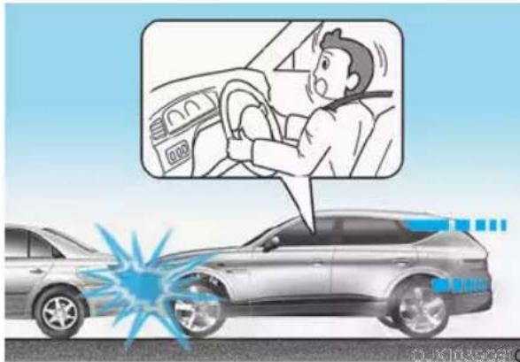 Diagram illustrating car safety inspection with a driver pointing to the dashboard and a car reacting to a blue flame.