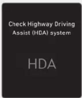 Check Highway Driving Assist (HDA) system HDA