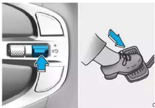 Diagram showing car door control valve with blue directional arrows and a close-up of the foot's sole mechanism.