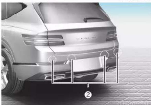 HYUNDAI Genesis GV80 (2024) - FORWARD/REVERSE PARKING DISTANCE WARNING (PDW) - 2
