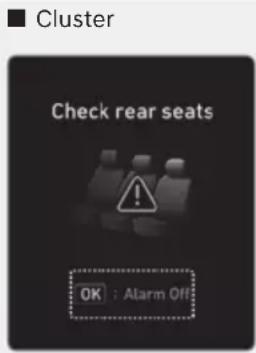 Cluster Check rear seats OK : Alarm Off