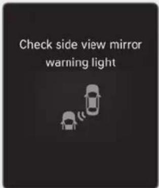 Check side view mirror warning light