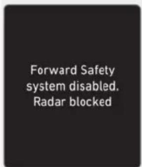 Forward Safety system disabled. Radar blocked