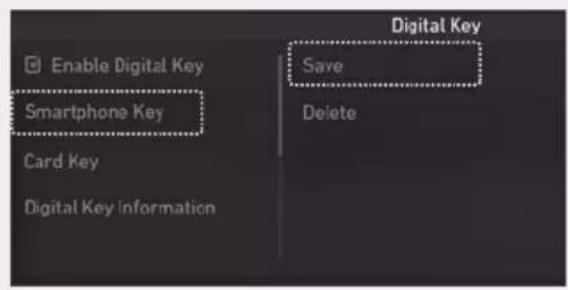 Digital Key Enable Digital Key Smartphone Key Card Key Digital Key Information Save Delete