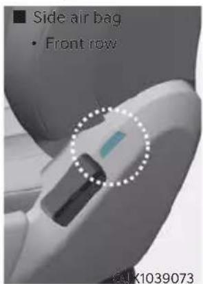 Side air bag • Front row K1039073