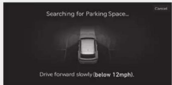 Searching for Parking Space... Drive forward slowly (below 12mph).