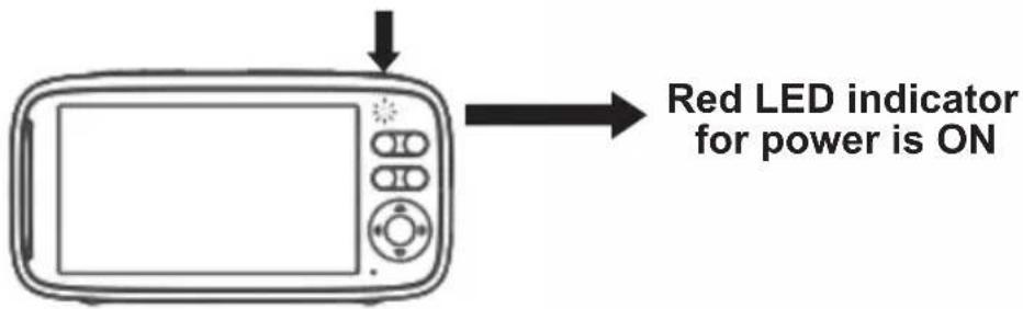 Red LED indicator for power is ON