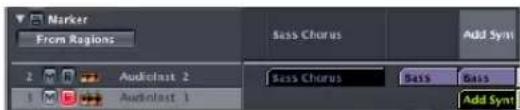 Marker From Regions Sass Chorus Add Sym 2 Audiclast 2 Sass Chorus Sass Bass 1 Audiclast 1 Add Sym