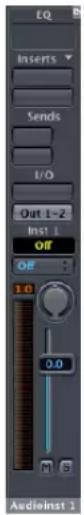 EQ Inserts Sends I/O Out 1-2 Inst 1 Off Off 1.0 0.0 AudioInst 3