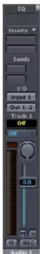 EQ Inserts Sends I/O Input 1 Out 1 - 2 Track 1 Off Off 0.0 Audio 1